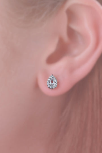 Orecchini Pear studs in argento placcato 925 e Swarovski